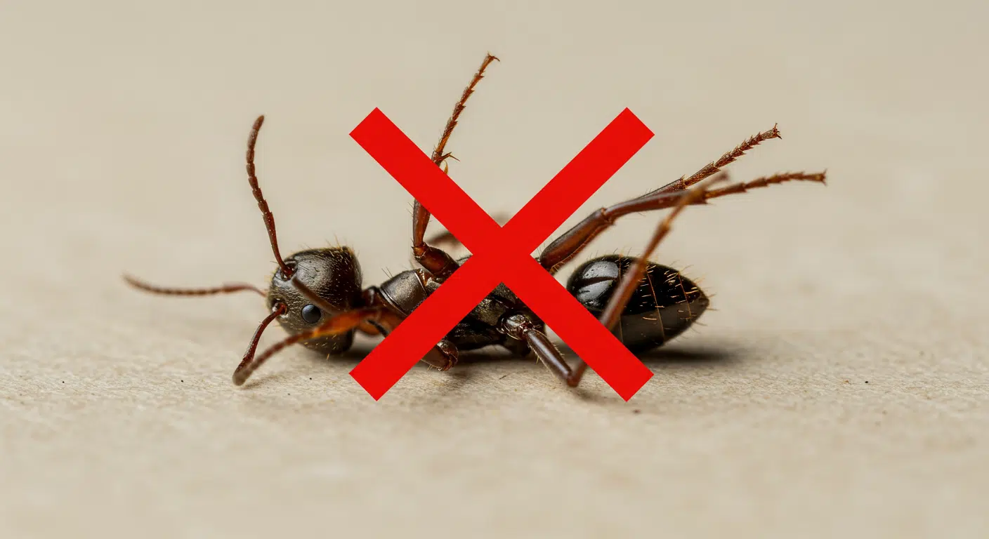 dead ant red x