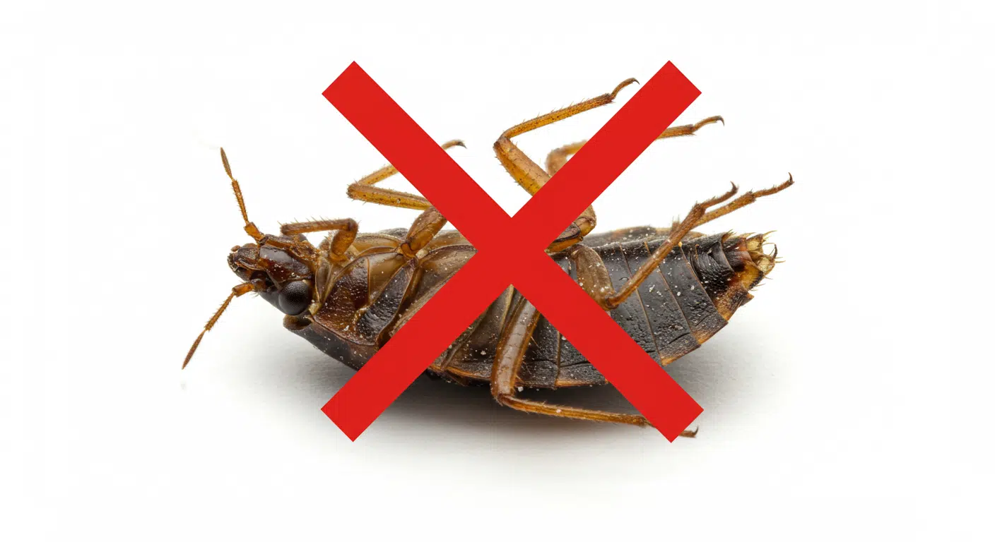 dead bedbug red x