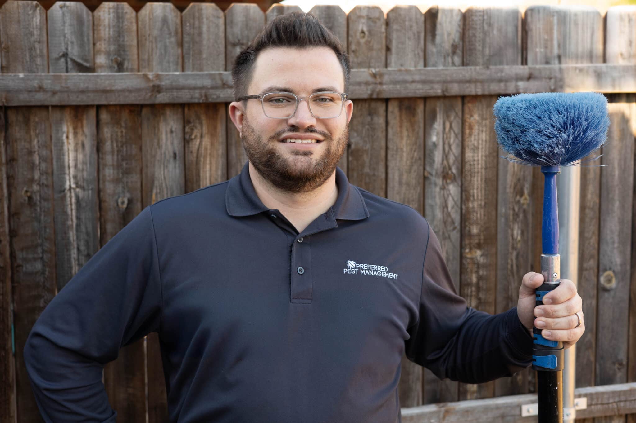 Preferred Pest Management technician ready to care for a North Texas home